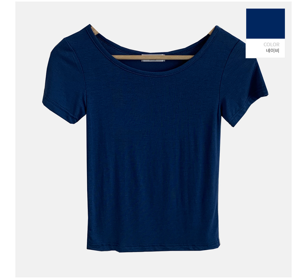 반팔 티셔츠 네이비블루 색상 이미지-S1L33